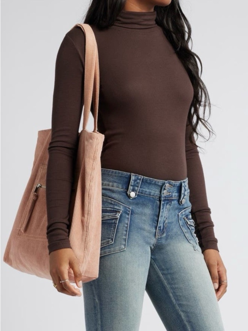 NWT BP Ribbed Long Sleeved Turtleneck Size Large - Brown Coffee